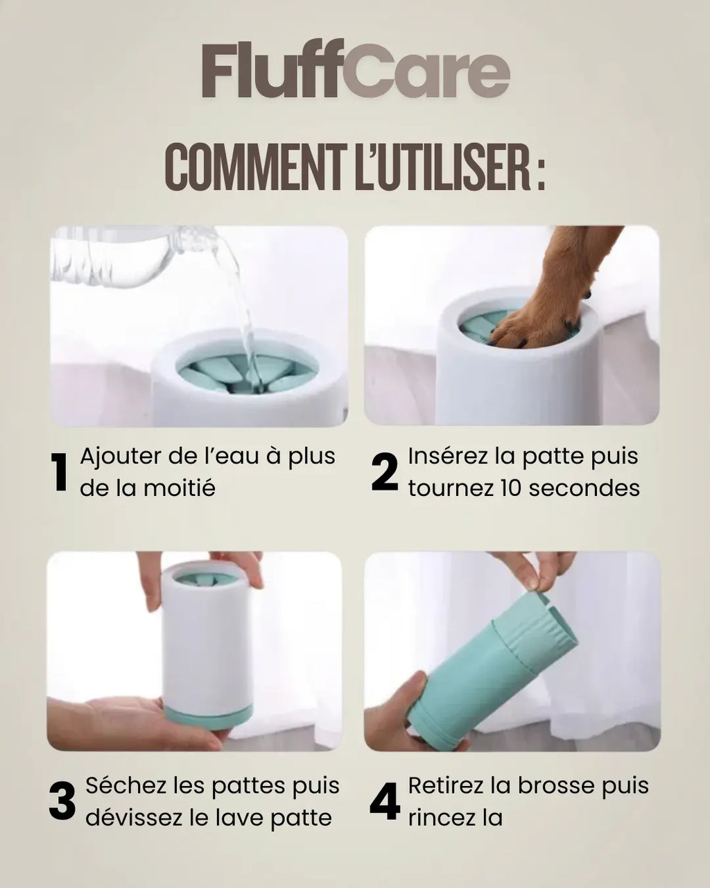 Lave-Patte FluffCare FluffCare